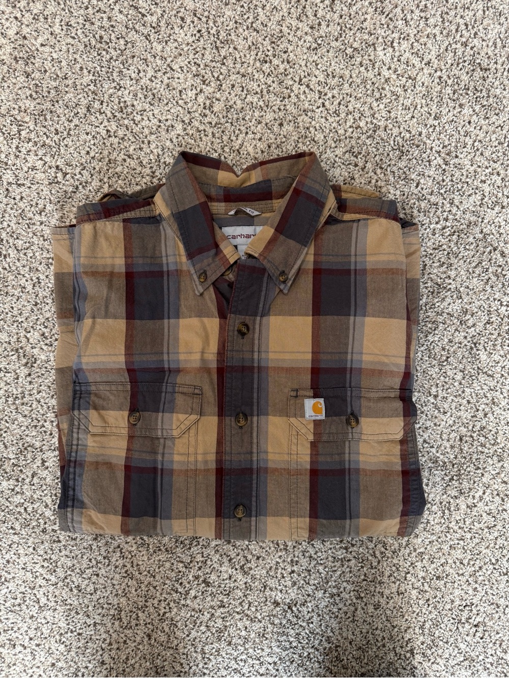 Carhartt Men’s Brown Tan Plaid Shirt Jacket